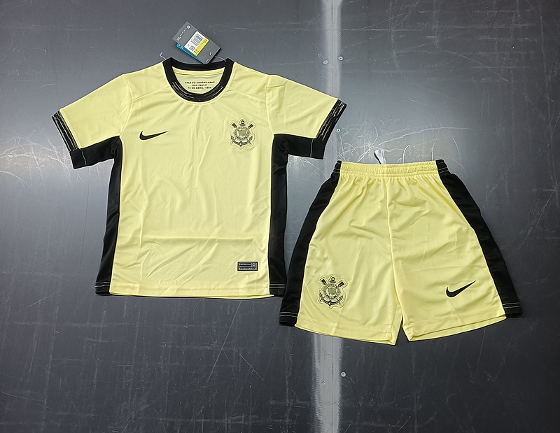 Kids-Corinthians 23/24 Third Light Yellow Soccer Jersey